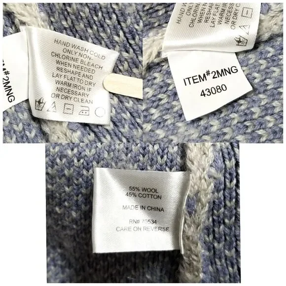 ORVIS Women's Gray Blue Quarter Zip Pullover Sweater Wool Blend Sz Small - Picture 4 of 4